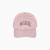 Ganni Stripe Pattern Cameo Pink Baseball Cap 156950080 [P]
