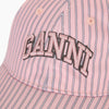Ganni Stripe Pattern Cameo Pink Baseball Cap 156950080 [P]