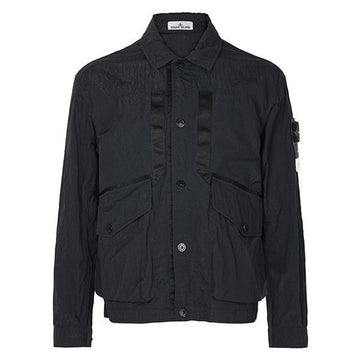 STONE ISLAND 26FW schwarze Warp-Ripp Coachjacke 159351015 [P]