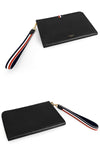 Thom Browne Pebble Grain Three Stripe Medium Clutch Bag 150276617 [P]