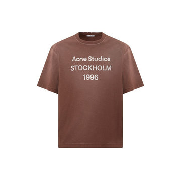 ACNE STUDIOS Damen Logo Print T-Shirt Schokoladenbraun CL0196 ADN 161012193 [P]