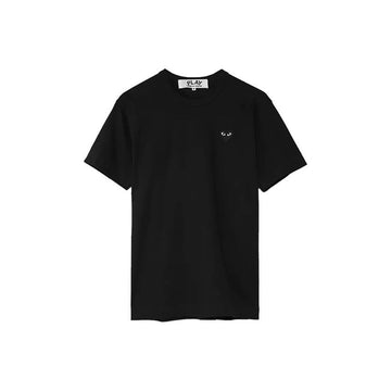 COMME DES GARCONS Frauen T-Shirt mit schwarzem Herz-Patch, 26FW 161012267 [P]