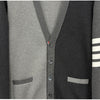THOM BROWNE Cardigan mit diagonalem Aufnäher in Grau MKC171F 982 161015057 [P]