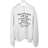 Balenciaga Men's Multi-Language Fleece Hoodie White 641679 TJVI6 9040 Authentic 100% 150281121 [P]