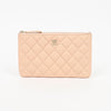 CHANEL Caviar Classic Small Pouch Pink Beige Gold 158667436 [P]