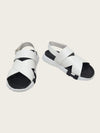 Hermes White Black Leather Electric Sandals 161066131 [P]