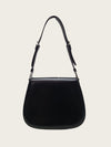 PRADA Schwarze gebürstete Leder Cleo Flap Schultertasche 161066152 [P]