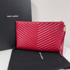 SAINT LAURENT Monogram Matelassé Clutch Bag Large Red (440222) 161156882 [P]