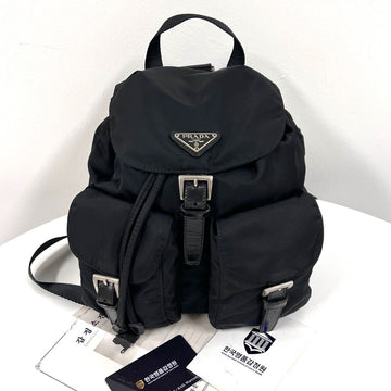 Prada Nylon Triangle Logo Backpack Black Small 161165466 [P]
