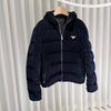 Prada Corduroy Navy Hooded Short Padded Jacket (Size 48) 161178651 [P]