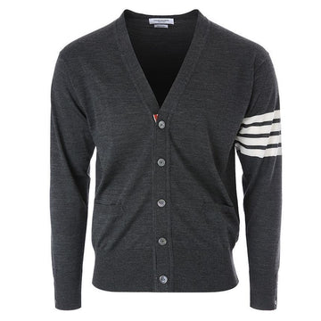 THOM BROWNE Klassischer Wollcardigan mit diagonaler Manschette 143659527 [P]