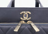 CHANEL Business Affinity Deep Navy Tote Shoulder Bag 161228240 [P]