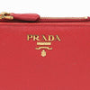 Prada Saffiano Leather Zipper Coin Wallet Red 159123106 [P]