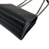PRADA Schwarze Saffiano Monochrom Schultertasche mit Silberkette 161232401 [P]