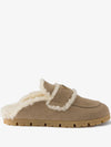 PRADA 26FW Wildleder Shearling Mules 161232830 [P]