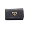 Prada Saffiano Triangle Logo Key Case Black 1PG004 QHH F0002 159537240 [P]