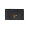 Prada Saffiano Triangle Logo Card Holder Black 159537238 [P]