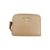 Prada Saffiano Gold Logo Coin Wallet Beige 159537212 [P]