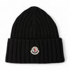 MONCLER 26FW Logo-Patch Virgin Wool Beanie Mütze 3B00036 A9327 999 161272201 [P]