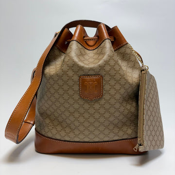 Celine Macadam Drawstring Shoulder Bag Beige (Grade A, Includes Pouch) 608-52 161285164 [P]