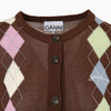 GANNI Argyle-Muster Bio-Baumwolle Tiramisu Cardigan 159120372 [P]