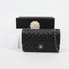 CHANEL Classic Medium Black Caviar Flap Bag with Silver Hardware 159751636 [P]