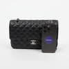 CHANEL Classic Medium Black Caviar Flap Bag with Silver Hardware 159751636 [P]