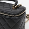 CHANEL Cosmetic Top Handle Vanity Chain Bag Black with Gold Hardware 159884592 [P]