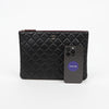 CHANEL Classic New Medium Lambskin Clutch Black Silver Hardware 160278138 [P]