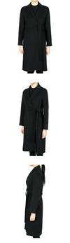 MAXMARA PAULINE ベルト ウール ロング コート(ブラック) 2519011121650 013 125972071 [P]