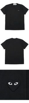 Comme Des Garcons Men's Black Heart Patch Short Sleeve T-Shirt 152100885 [P]
