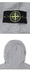 Stone Island Men's Cotton Hooded Sweatshirt with Patch (Light Grey) L1S15 6100062 S0M51 V0M64 155990930 [P]