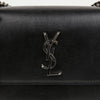 Saint Laurent Sunset Medium Smooth Leather Chain Crossbody Bag Black Silver 160803788 [P]