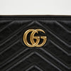 Gucci GG Marmont Leather Pouch Black with Gold Hardware 160966754 [P]