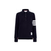 Thom Browne Diagonal Long Sleeve Classic Polo Shirt Navy 415 159638088 [P]