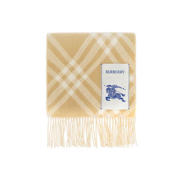 Burberry Check Cashmere Scarf Sand 8115258 161372744 [P]