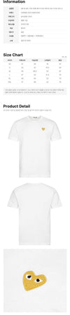 COMME DES GARCONS Feminines T-Shirt mit Herz-Patch in Gold - 26FW, Weiß, AX-T216-051-4 161372760 [P]