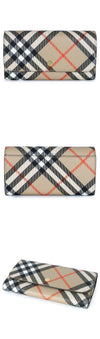 Burberry Women's Checked Continental Long Wallet (Beige) B9368 133081005 [P]