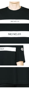 MONCLER RUBBERISED Logo Baumwoll-T-Shirt für Herren (Schwarz) 89AKK 999 131568224 [P]