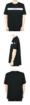 MONCLER RUBBERISED Logo Baumwoll-T-Shirt für Herren (Schwarz) 89AKK 999 131568224 [P]