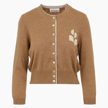 Isabel Marant Wool Logo Cardigan in Camel 161407703 [P]