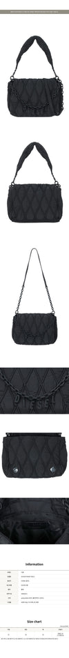 Diesel Black Quilted Nylon Medium Shoulder Bag 161407706 [P]