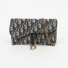 Dior Oblique Jacquard Blue Saddle Long Wallet 159701912 [P]