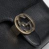 Gucci Interlocking Leather Top Handle Chain Shoulder Bag Black 161013447 [P]