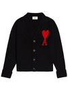 AMI Herz Intarsien Virgin Wool Oversized Cardigan 133032692 [P]