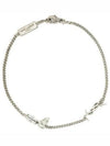 Saint Laurent Rhinestone Silver Monogram Charm Bracelet 133033117 [P]