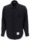 THOM BROWNE ストライプ ウール スナップボタン シャツ ジャケット MJO055A 06146 420 133045303 [P]