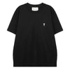 AMI Schwarzes Baumwoll-T-Shirt 153363554 [P]
