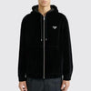 PRADA Velours Kapuzenblouson Jacke Schwarz 161510307 [P]