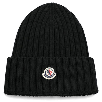 Moncler Wool Beanie with Logo Patch 3B00036 A9327 999 161511969 [P]